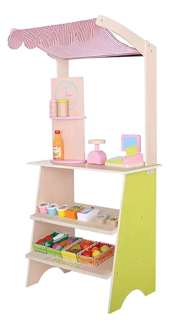 PUESTO DE MADERA PARA JUGAR A LAS FRUTAS Y VERDURAS - 2