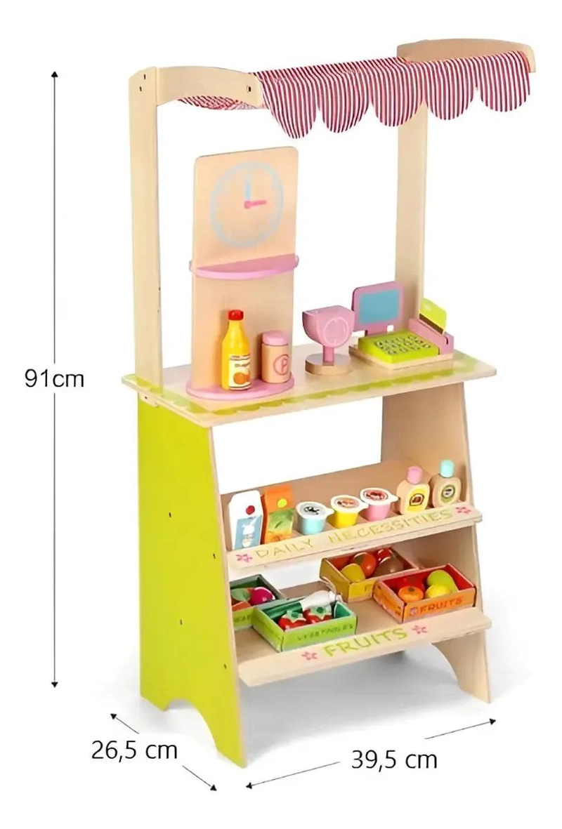 PUESTO DE MADERA PARA JUGAR A LAS FRUTAS Y VERDURAS - 4