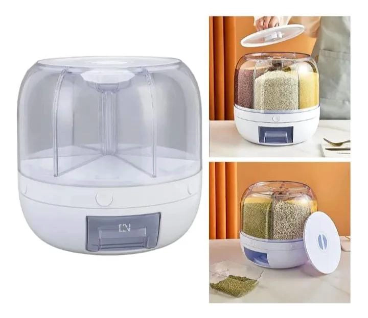 DISPENSADOR GIRATORIO DE 6 COMPARTIMIENTOS PARA GRANOS Y CEREALES - 2