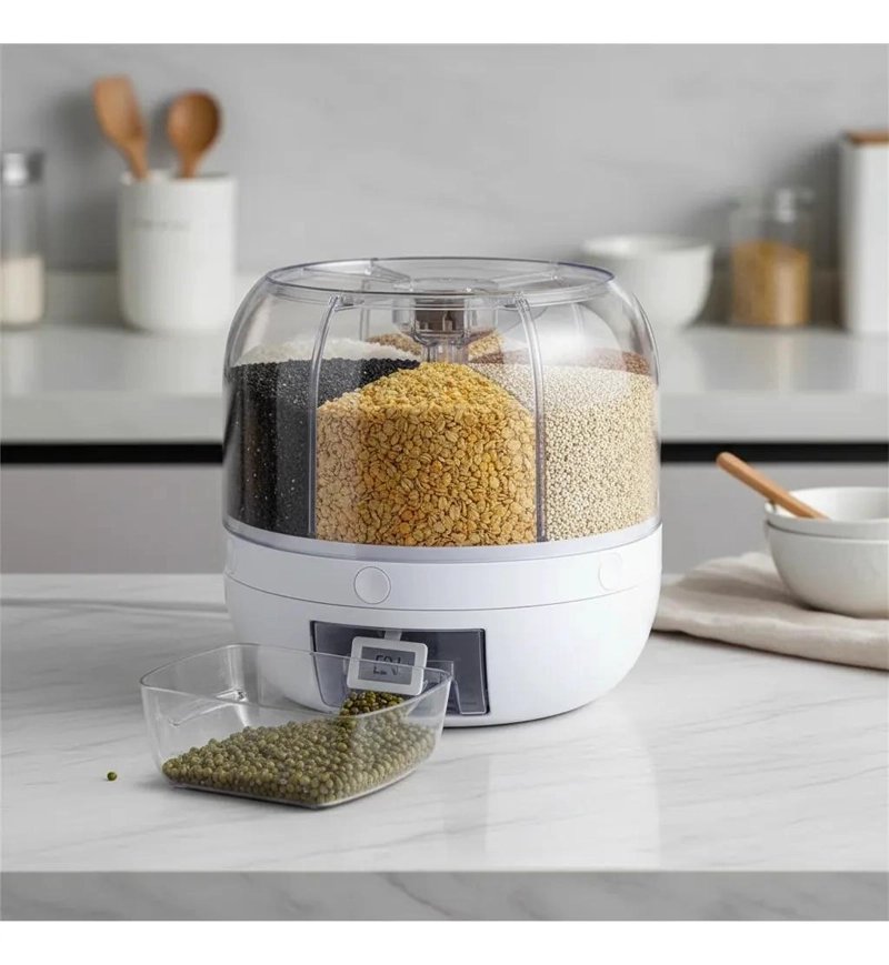 DISPENSADOR GIRATORIO DE 6 COMPARTIMIENTOS PARA GRANOS Y CEREALES - 9