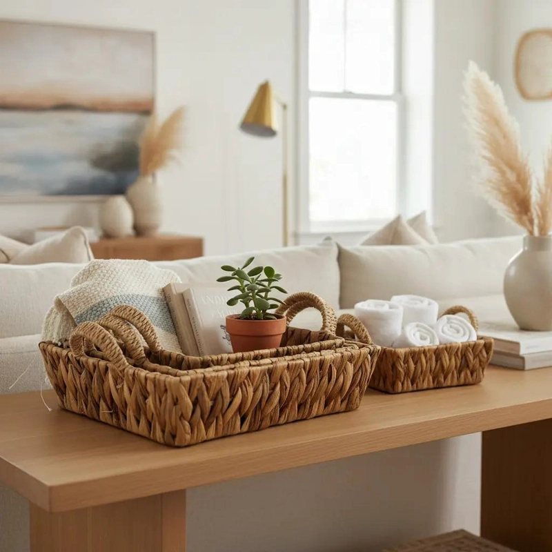 SET DE 3 CESTOS DECORATIVOS MULTIUSOS PARA ORGANIZAR TU HOGAR - 2
