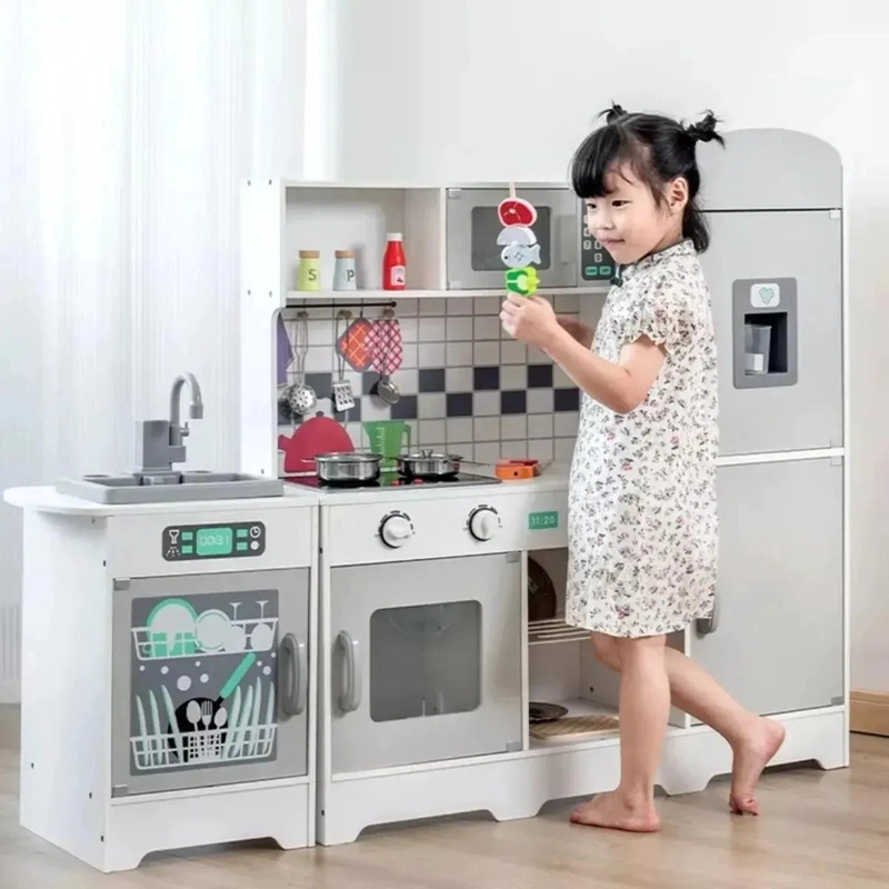 COCINA INFANTIL EDUCATIVA DE MADERA JUGUETE BLANCO PARA NIÑOS - 3