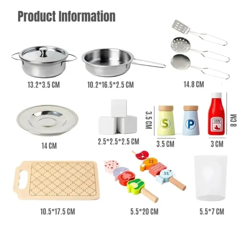 COCINA INFANTIL EDUCATIVA DE MADERA JUGUETE BLANCO PARA NIÑOS - 6