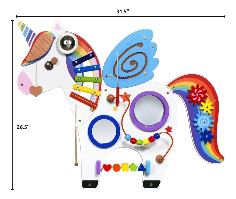 JUEGO DE PARED DIDACTICO UNICORNIO DE MADERA PARA NIÑOS - 3