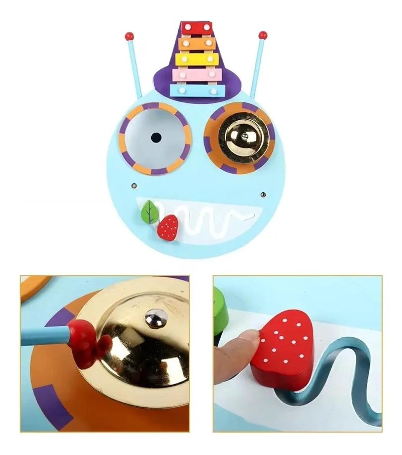 JUEGO DE PARED DIDACTICO DE MADERA PARA NIÑOS CON ACTIVIDADES INTERACTIVAS - 4