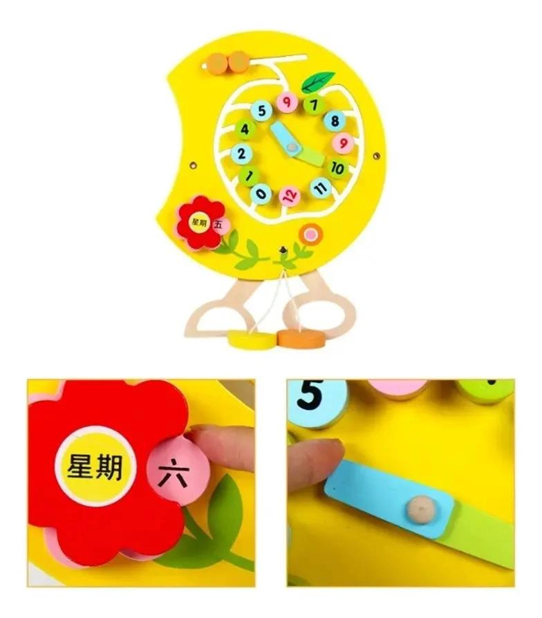 JUEGO DE PARED DIDACTICO DE MADERA PARA NIÑOS CON ACTIVIDADES INTERACTIVAS - 7