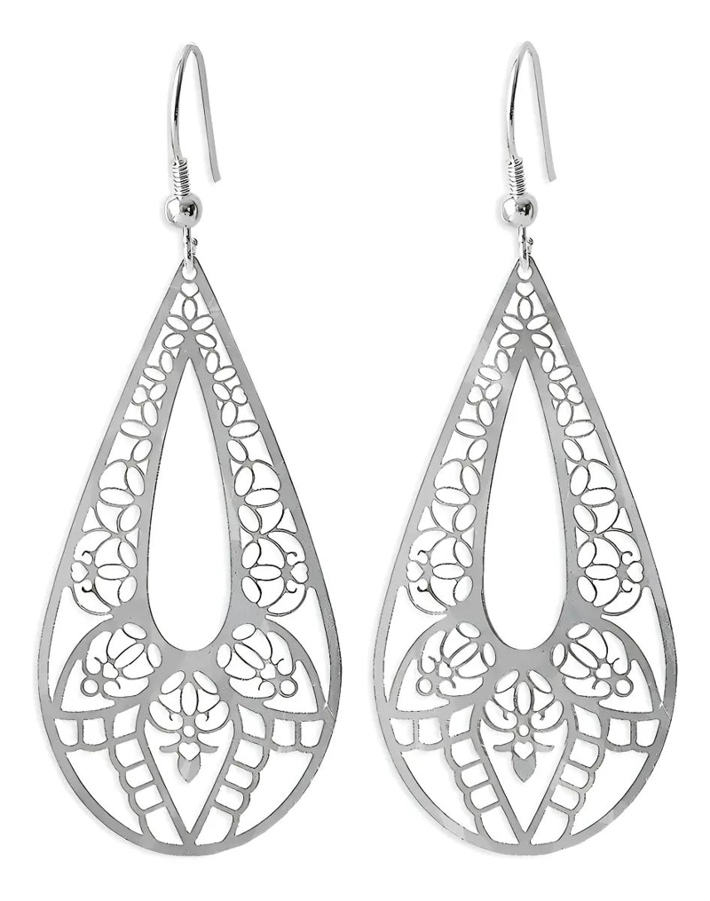 AROS DE PLATA 925 DISEÑO BOHEMIO CON FILIGRANA - 1
