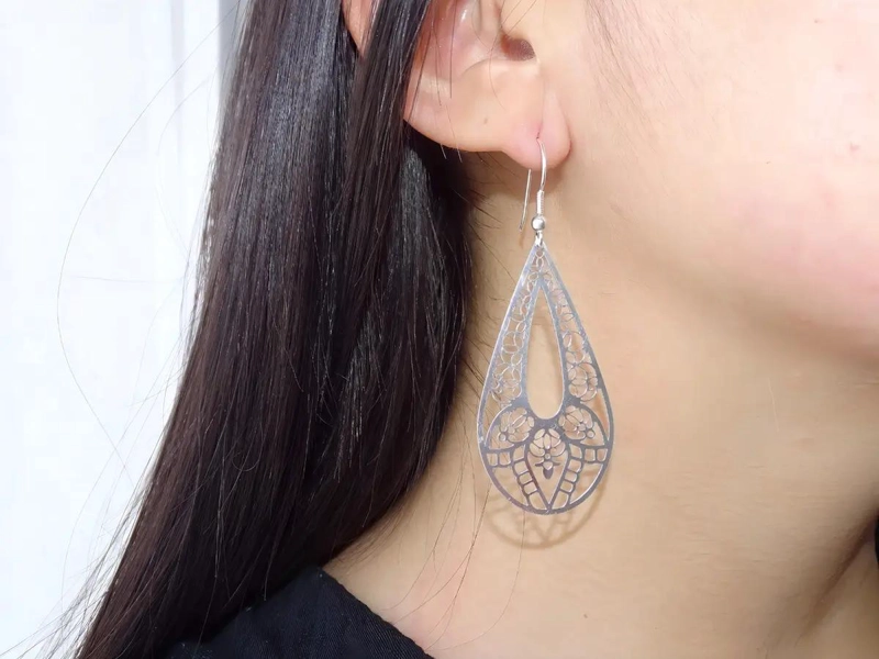AROS DE PLATA 925 DISEÑO BOHEMIO CON FILIGRANA - 2