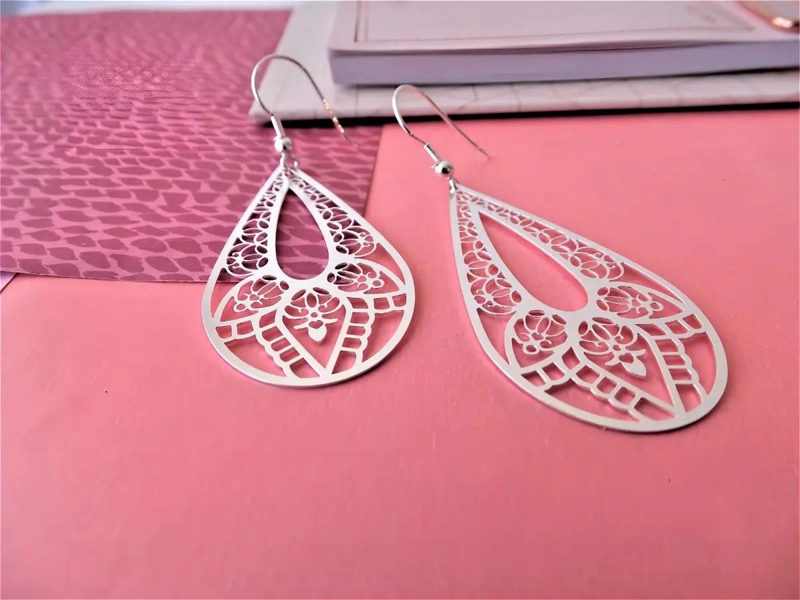 AROS DE PLATA 925 DISEÑO BOHEMIO CON FILIGRANA - 3