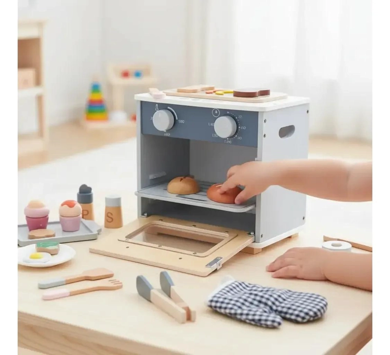 HORNO DE MADERA PARA NIÑOS IDEAL PARA JUGAR A COCINAR - 4