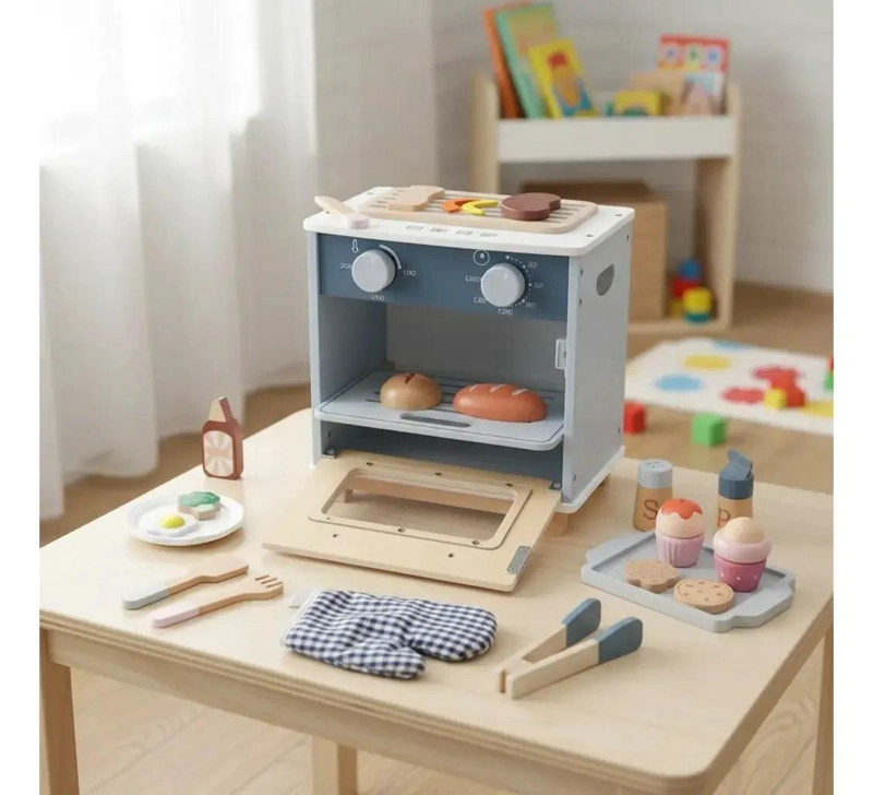 HORNO DE MADERA PARA NIÑOS IDEAL PARA JUGAR A COCINAR - 6