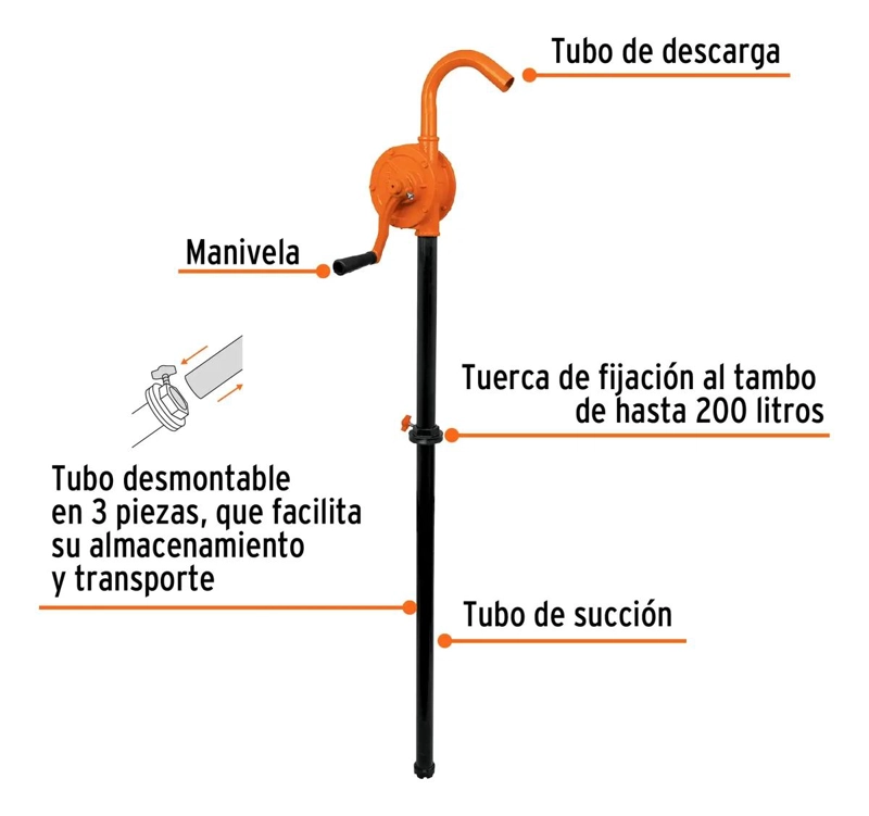 BOMBA MANUAL EXTRACTORA DE ACEITE PARA USO INDUSTRIAL Y AUTOMOTRIZ - 2
