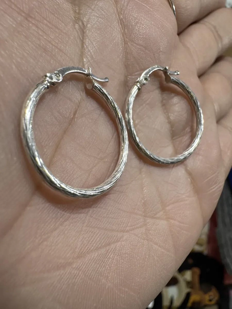 AROS DE ARGOLLA LABRADOS EN PLATA DE LEY 925 - 6