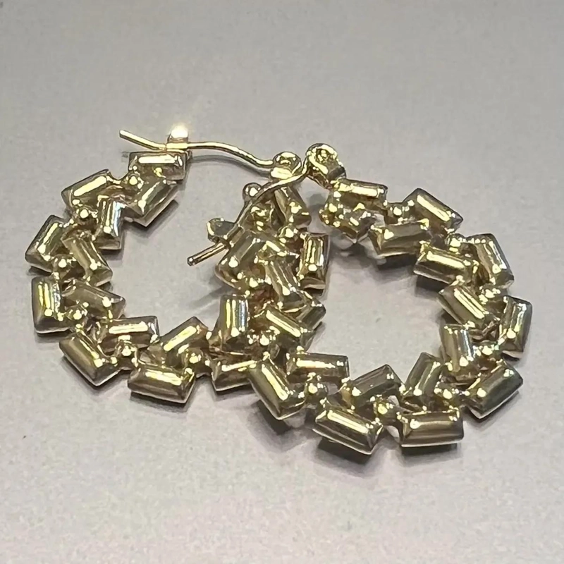 AROS GEOME TRICOS CHAPADOS EN ORO 18K HIPOALERGE NICOS - 4