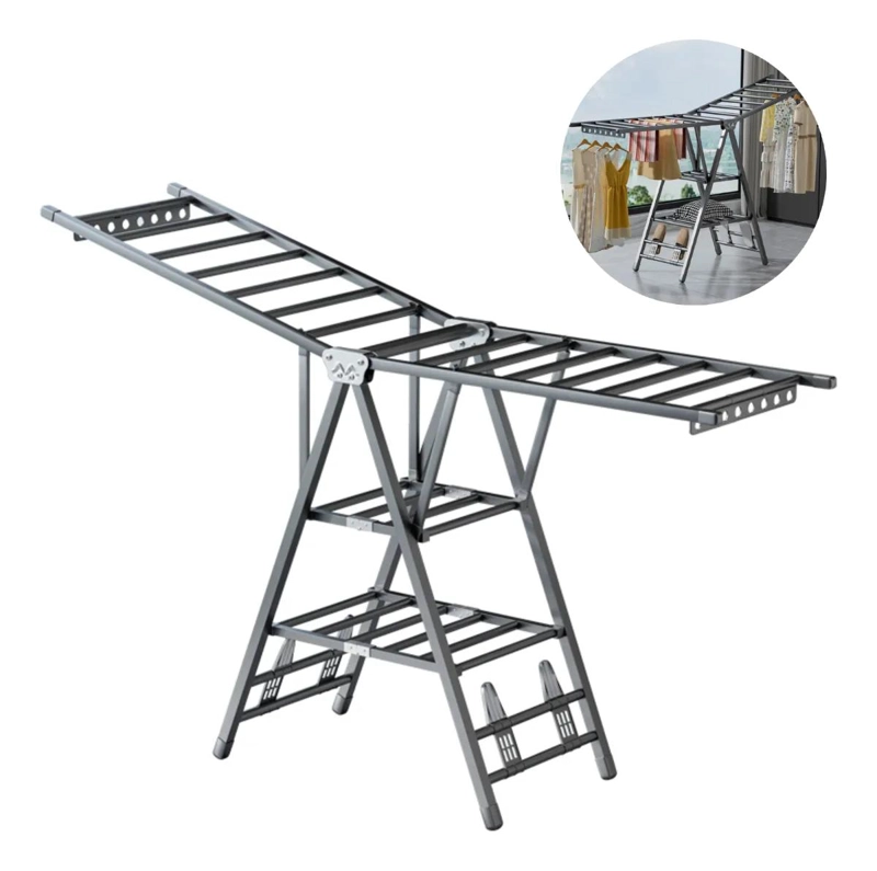 PERCHERO PLEGABLE DE ACERO AL CARBONO PARA SECADO EFICIENTE - 1