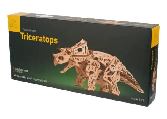 MAQUETA DINAMICA DE TRICERATOPS EN MADERA PARA ARMAR - 2