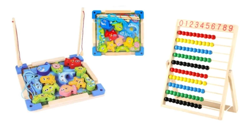 SET EDUCATIVO ABACO Y JUEGO DE PESCA PARA NIÑOS - 1