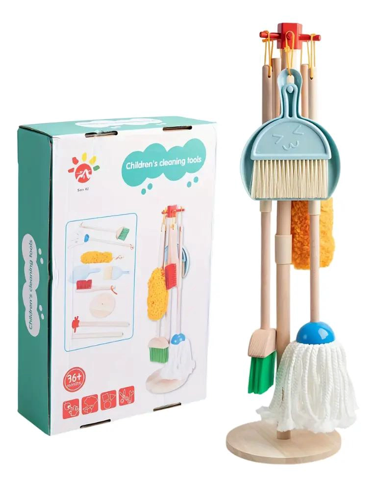 SET DIDACTICO DE ASEO INFANTIL CON ACCESORIOS DE MADERA - 1