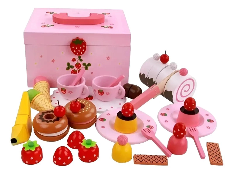 JUEGO DIDACTICO DE MADERA CON FRUTAS Y CAFETERA 41 PIEZAS - 2