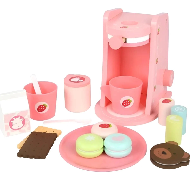 JUEGO DIDACTICO DE MADERA CON FRUTAS Y CAFETERA 41 PIEZAS - 3