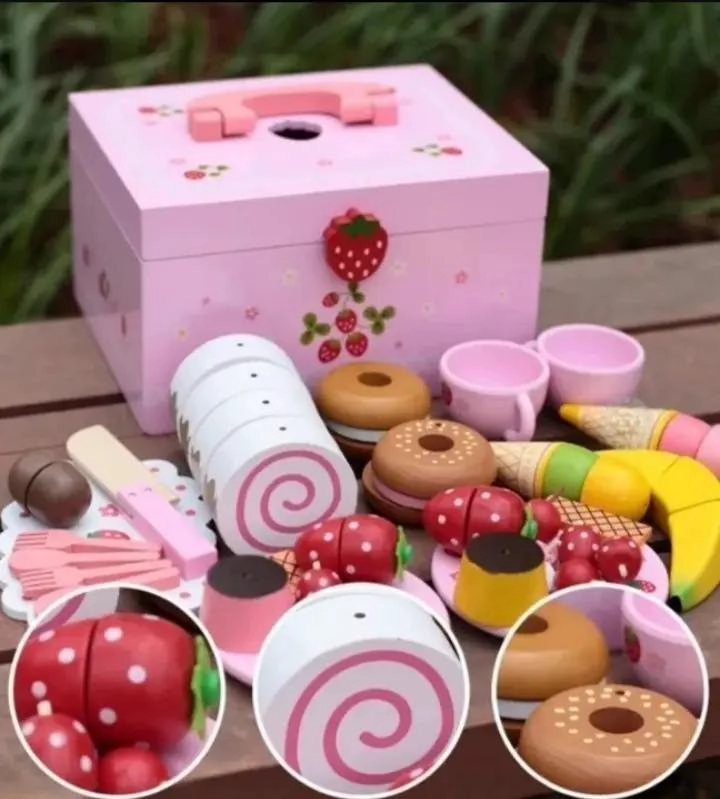 JUEGO DIDACTICO DE MADERA CON FRUTAS Y CAFETERA 41 PIEZAS - 4