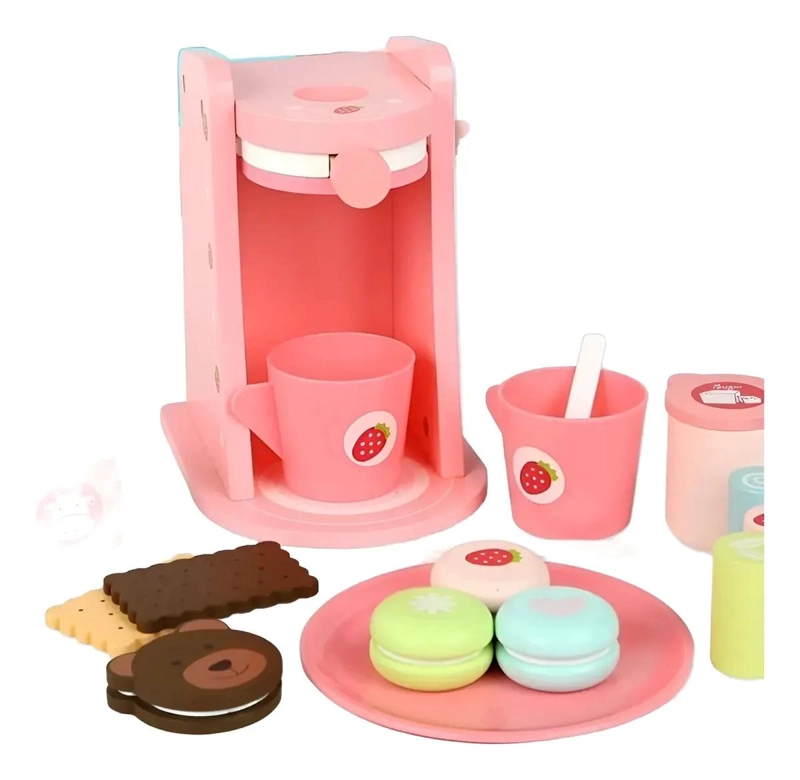 JUEGO DIDACTICO DE MADERA CON FRUTAS Y CAFETERA 41 PIEZAS - 5