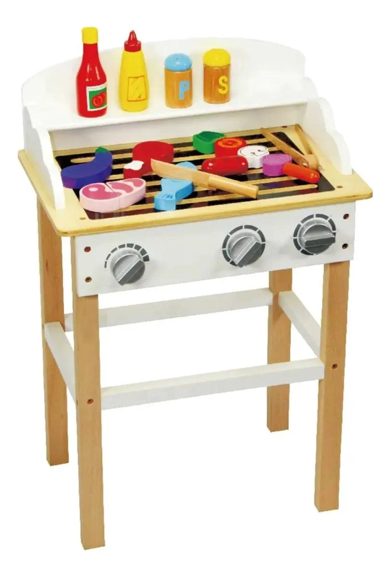 COCINA INFANTIL DE MADERA ESTILO PARRILLA PARA ASADOS Y BARBACOAS - 1