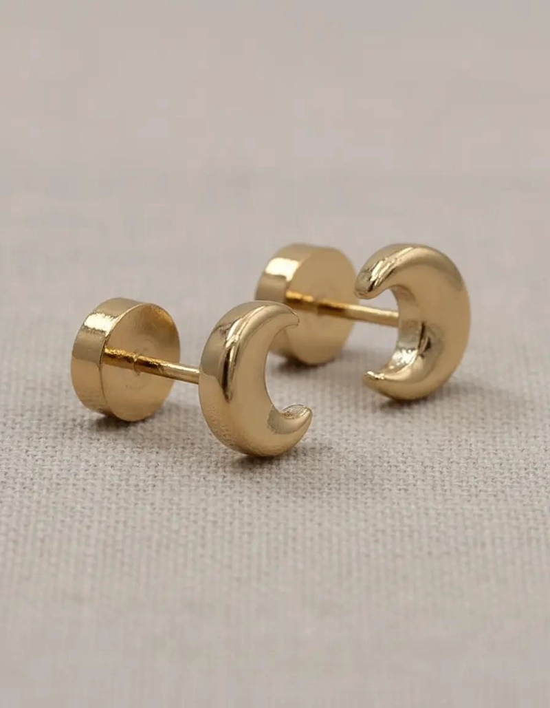 AROS DE ORO LUNITAS ABRIDORES PARA BEBE  EN ESTUCHE DE REGALO - 3