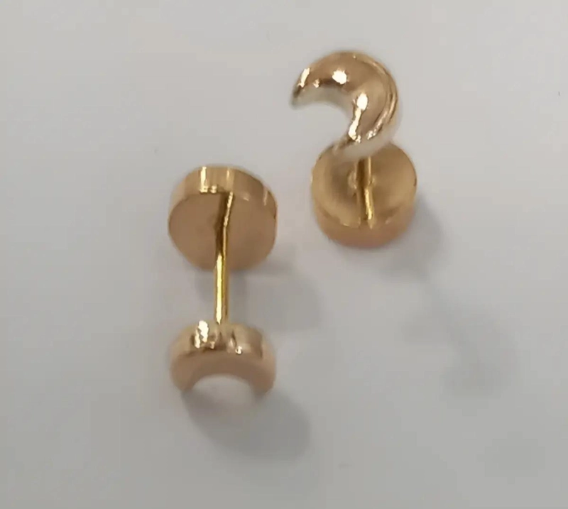 AROS DE ORO LUNITAS ABRIDORES PARA BEBE  EN ESTUCHE DE REGALO - 4