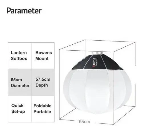 SOFTBOX PLEGABLE DE 65 CM PARA FOTOGRAFIA Y VIDEO - 1