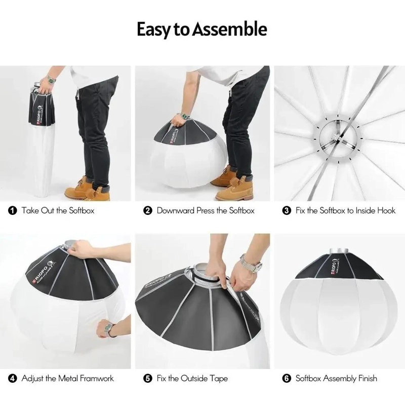 SOFTBOX PLEGABLE DE 65 CM PARA FOTOGRAFIA Y VIDEO - 5