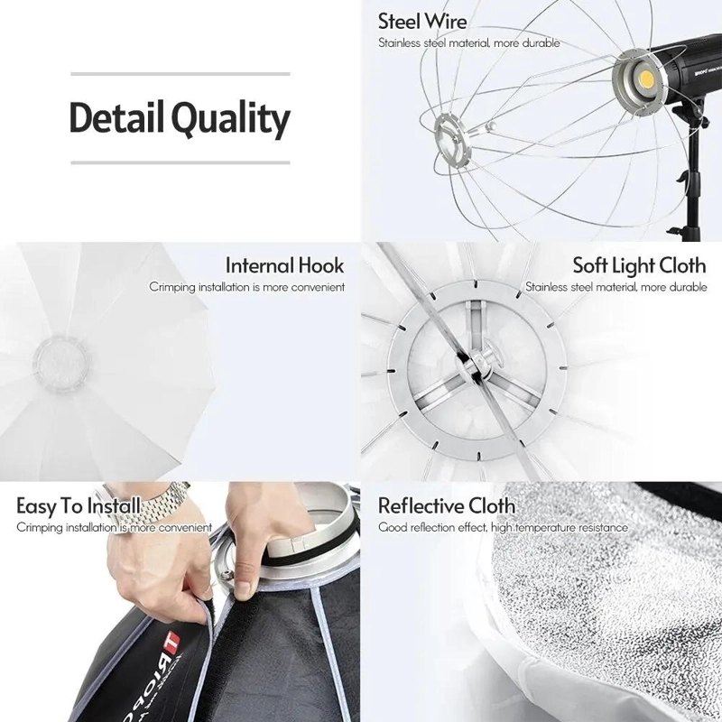 SOFTBOX PLEGABLE DE 65 CM PARA FOTOGRAFIA Y VIDEO - 9