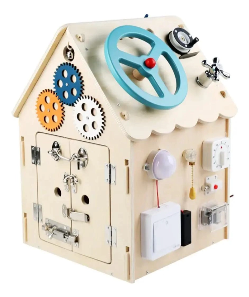 CASA DE ACTIVIDADES MONTESSORI EN MADERA PARA NIÑOS - 2