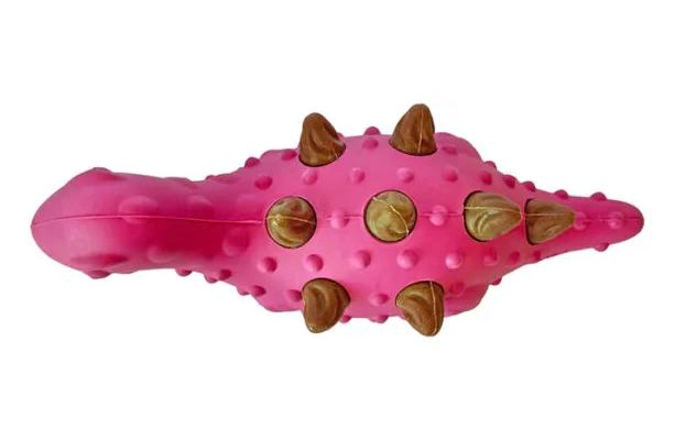 DISPENSADOR DE SNACKS PARA PERROS ESTEGOSAURIO MASTICABLE - 1