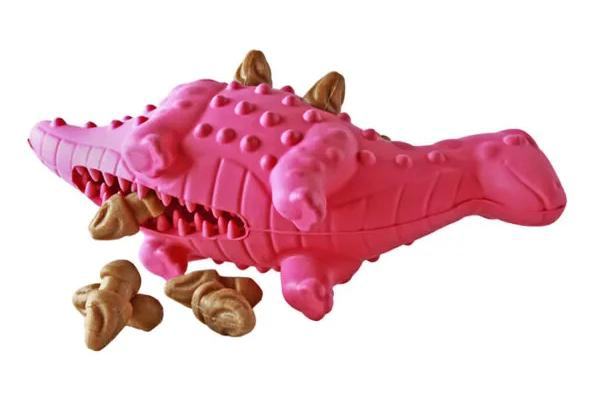 DISPENSADOR DE SNACKS PARA PERROS ESTEGOSAURIO MASTICABLE - 2