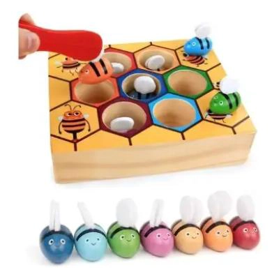 JUEGO DE ABEJA DE MADERA PARA APRENDIZAJE INFANTIL - 2