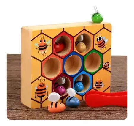 JUEGO DE ABEJA DE MADERA PARA APRENDIZAJE INFANTIL - 3