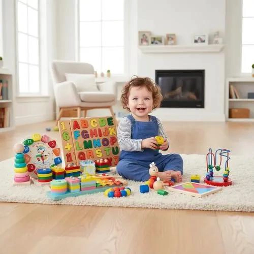 SET DE 10 JUGUETES DIDACTICOS DE MADERA PARA APRENDIZAJE INFANTIL - 2