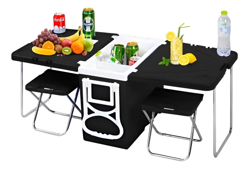 MESA COOLER 28 LITROS CON SILLAS PLEGABLES INCLUIDAS - 1