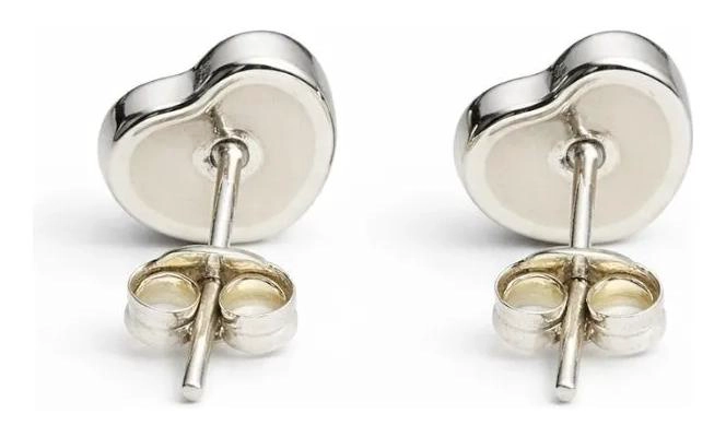 AROS DE TURQUESA EN FORMA DE CORAZON DE PLATA 950 - 2