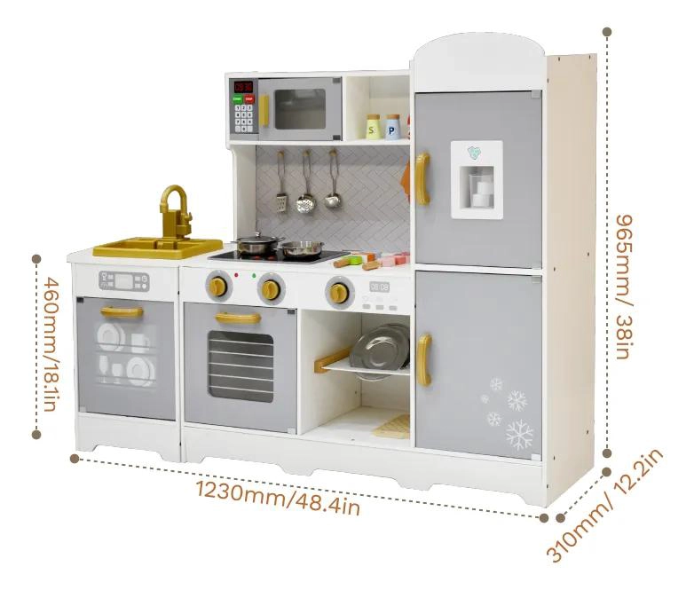 COCINA DE MADERA INFANTIL CON HORNO Y ACCESORIOS - 2