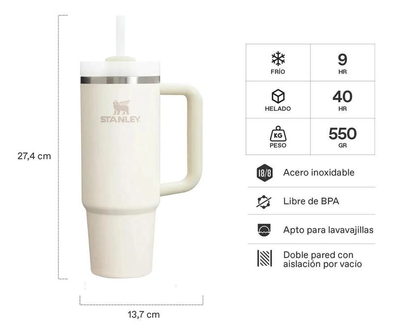 VASO TE RMICO DE ACERO INOXIDABLE 30OZ PARA BEBIDAS FRIAS - 2