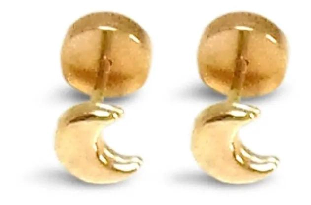 AROS LUNA LAMINADOS EN ORO 18K PARA BEBE S - 1