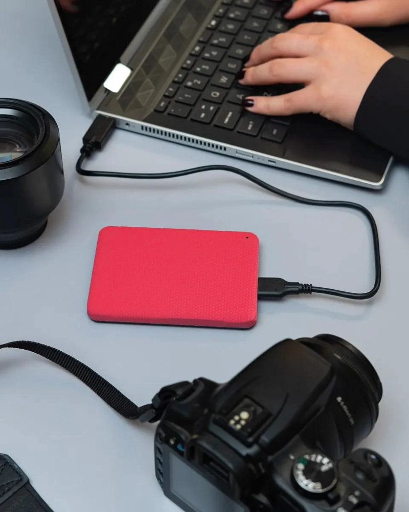 DISCO DURO EXTERNO PORTATIL 1TB COLOR ROJO - 2