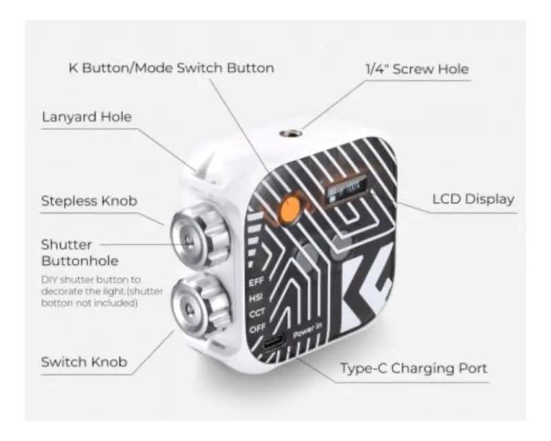 FOCO LED RGB PORTATIL CON EFECTOS DE LUZ Y BATERIA RECARGABLE - 5