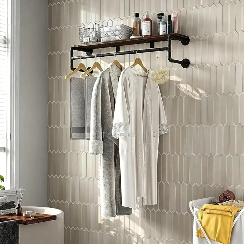PERCHERO INDUSTRIAL VINTAGE PARA COLGAR ROPA EN PARED - 3