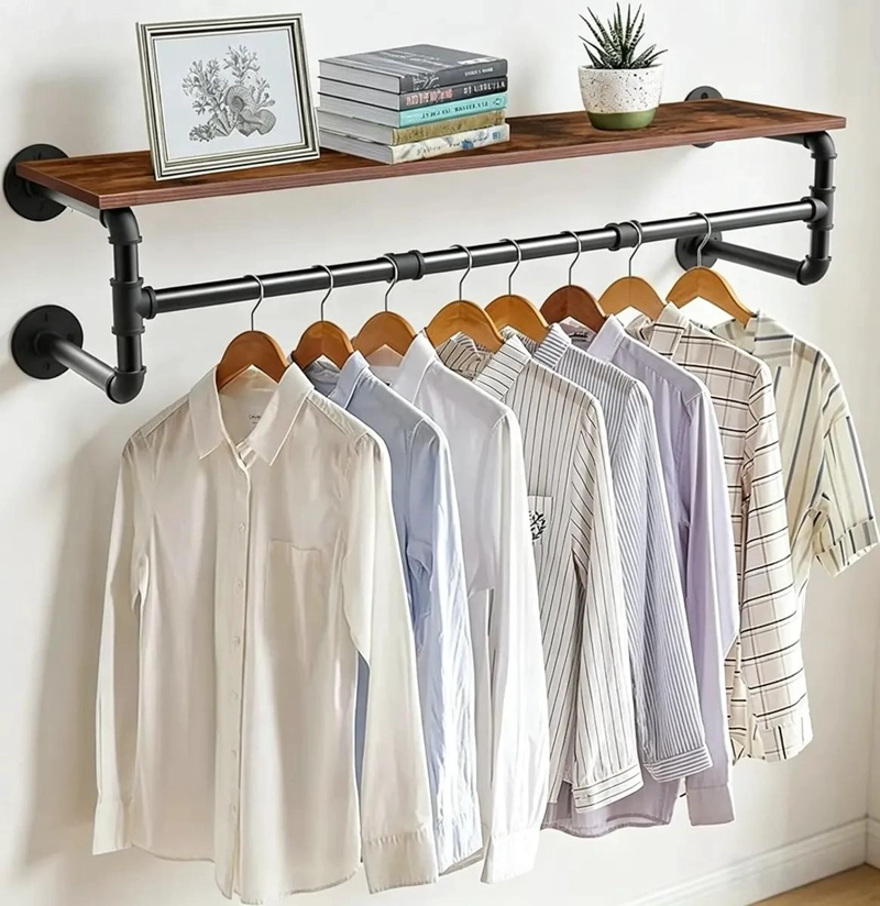 PERCHERO INDUSTRIAL VINTAGE PARA COLGAR ROPA EN PARED - 4