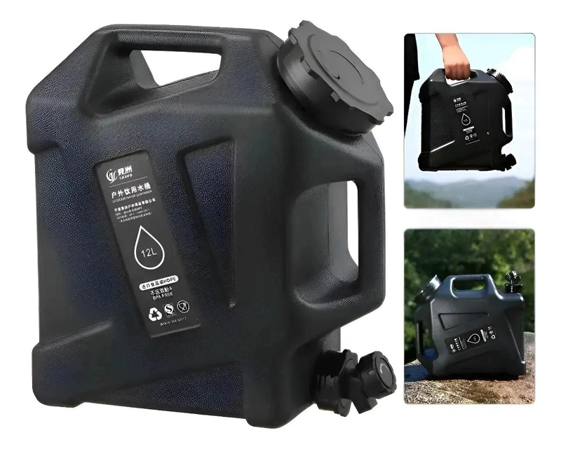 CUBO CONTENEDOR DE AGUA PORTATIL 12 LITROS PARA CAMPING - 1