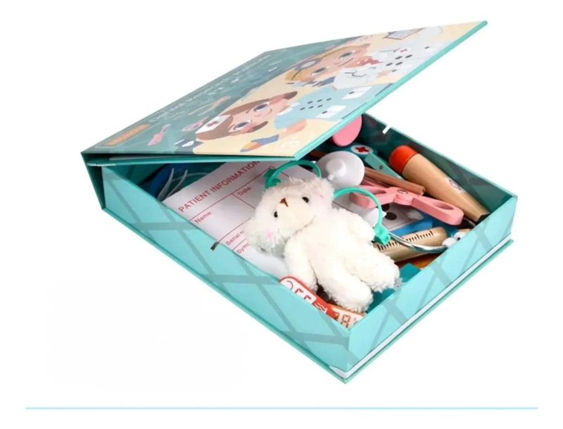 JUGUETE DIDACTICO DENTAL DE MADERA PARA NIÑOS EN COLOR CELESTE - 2