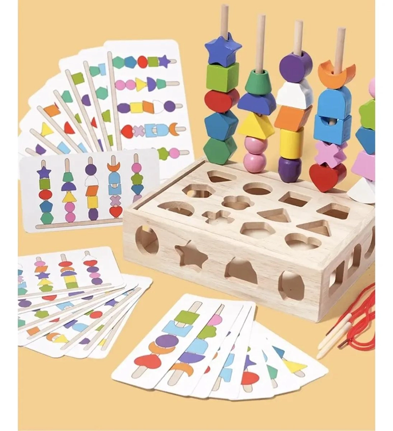 CAJA ROMPECABEZAS DIDACTICO DE MADERA CON FIGURAS - 3
